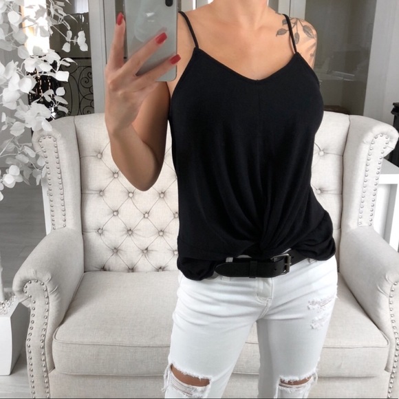 ❄️SALE❄️ Knots Black or White Modal Tanks - Picture 2 of 6